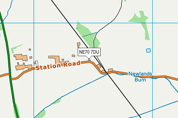 NE70 7DU map - OS VectorMap District (Ordnance Survey)