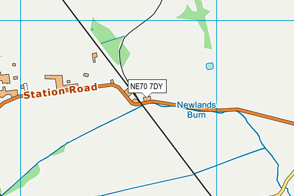 NE70 7DY map - OS VectorMap District (Ordnance Survey)