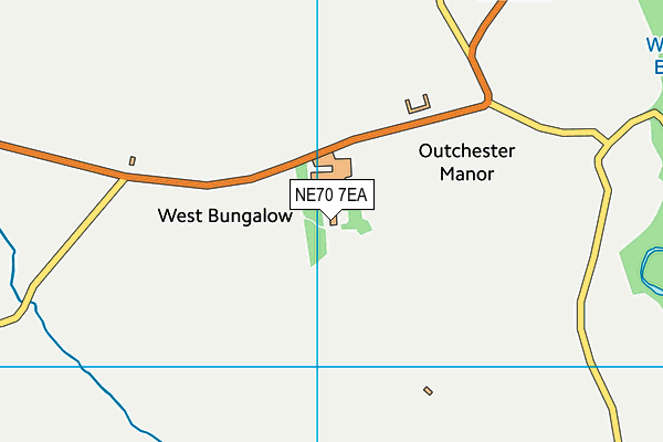 NE70 7EA map - OS VectorMap District (Ordnance Survey)