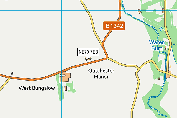 NE70 7EB map - OS VectorMap District (Ordnance Survey)