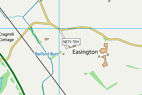 NE70 7EH map - OS VectorMap District (Ordnance Survey)