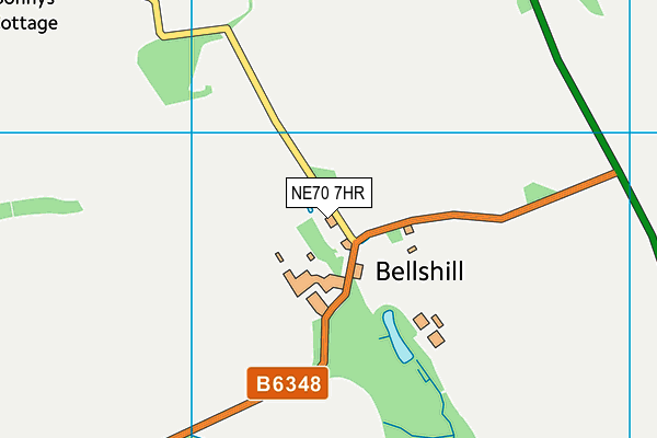 NE70 7HR map - OS VectorMap District (Ordnance Survey)