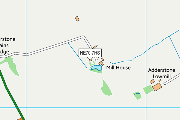 NE70 7HS map - OS VectorMap District (Ordnance Survey)