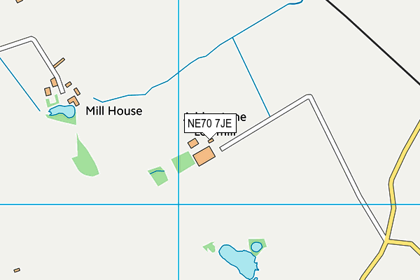NE70 7JE map - OS VectorMap District (Ordnance Survey)