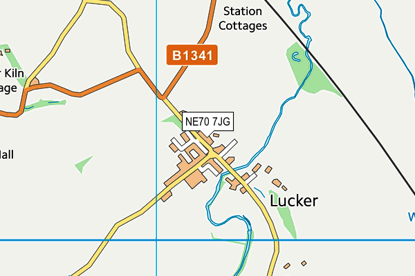 NE70 7JG map - OS VectorMap District (Ordnance Survey)
