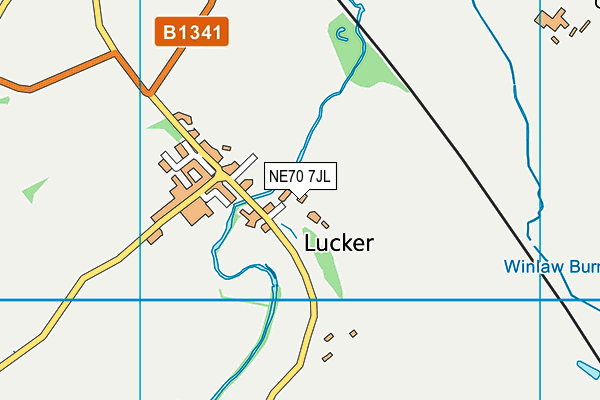 NE70 7JL map - OS VectorMap District (Ordnance Survey)