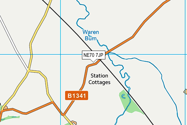 NE70 7JP map - OS VectorMap District (Ordnance Survey)