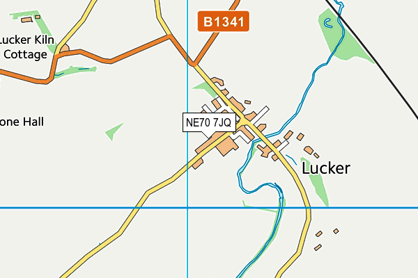 NE70 7JQ map - OS VectorMap District (Ordnance Survey)