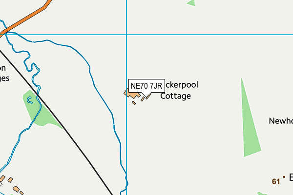 NE70 7JR map - OS VectorMap District (Ordnance Survey)