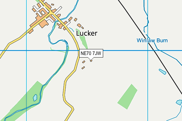 NE70 7JW map - OS VectorMap District (Ordnance Survey)