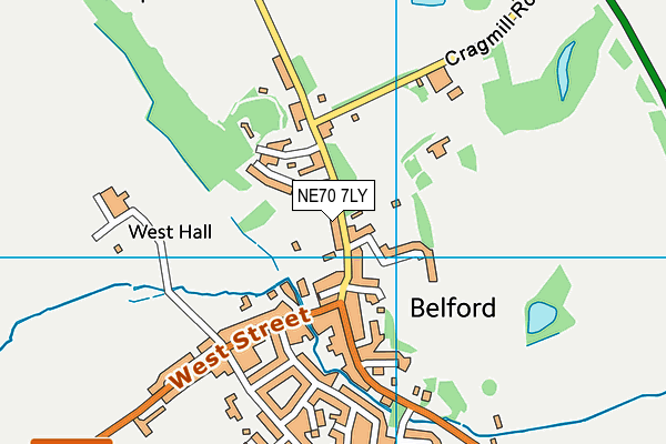 NE70 7LY map - OS VectorMap District (Ordnance Survey)