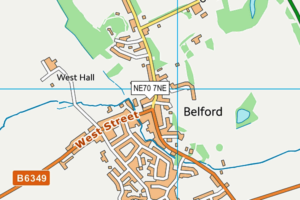 NE70 7NE map - OS VectorMap District (Ordnance Survey)