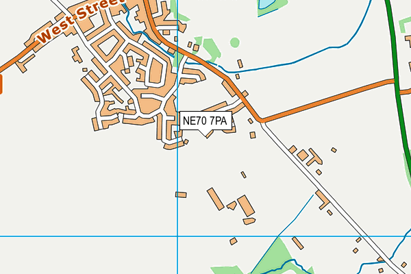 NE70 7PA map - OS VectorMap District (Ordnance Survey)