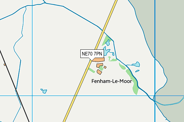 NE70 7PN map - OS VectorMap District (Ordnance Survey)