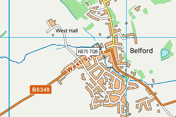 NE70 7QB map - OS VectorMap District (Ordnance Survey)
