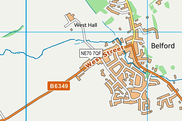 NE70 7QF map - OS VectorMap District (Ordnance Survey)