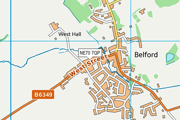 NE70 7QP map - OS VectorMap District (Ordnance Survey)