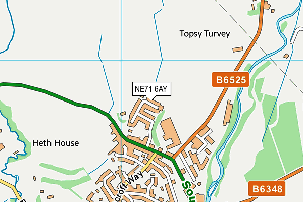 NE71 6AY map - OS VectorMap District (Ordnance Survey)