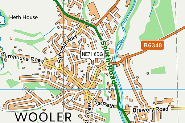 NE71 6DG map - OS VectorMap District (Ordnance Survey)