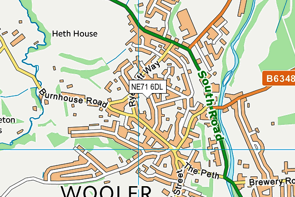 NE71 6DL map - OS VectorMap District (Ordnance Survey)