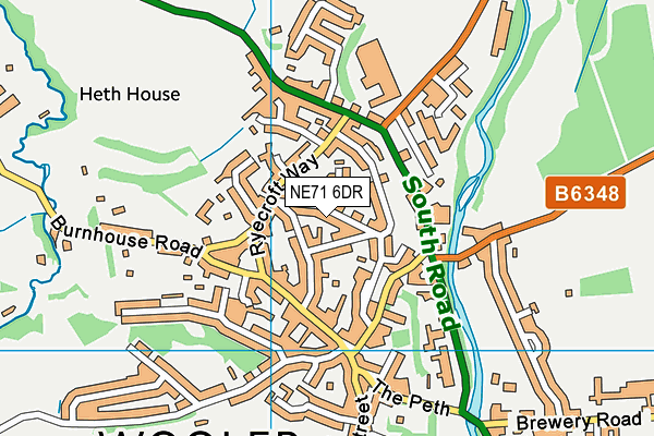 NE71 6DR map - OS VectorMap District (Ordnance Survey)