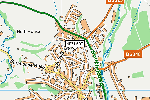 NE71 6DT map - OS VectorMap District (Ordnance Survey)