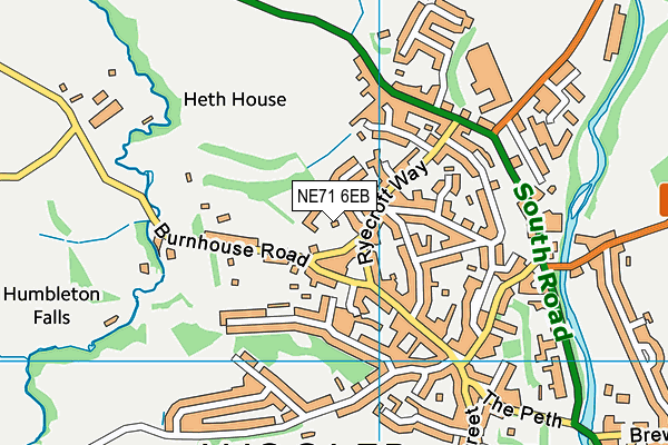 NE71 6EB map - OS VectorMap District (Ordnance Survey)