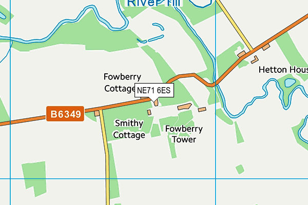 NE71 6ES map - OS VectorMap District (Ordnance Survey)