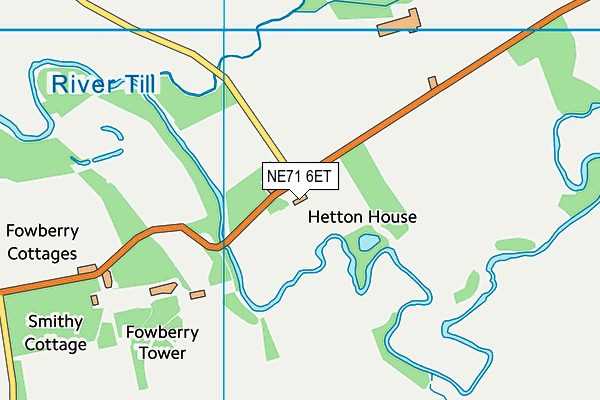 NE71 6ET map - OS VectorMap District (Ordnance Survey)