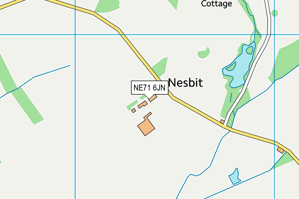 NE71 6JN map - OS VectorMap District (Ordnance Survey)