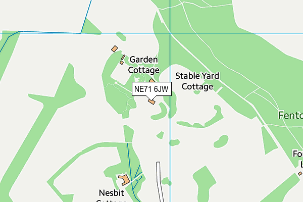 NE71 6JW map - OS VectorMap District (Ordnance Survey)