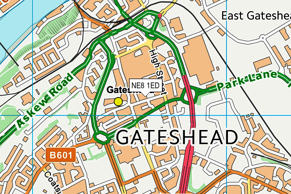 Puregym (Gateshead) map (NE8 1ED) - OS VectorMap District (Ordnance Survey)