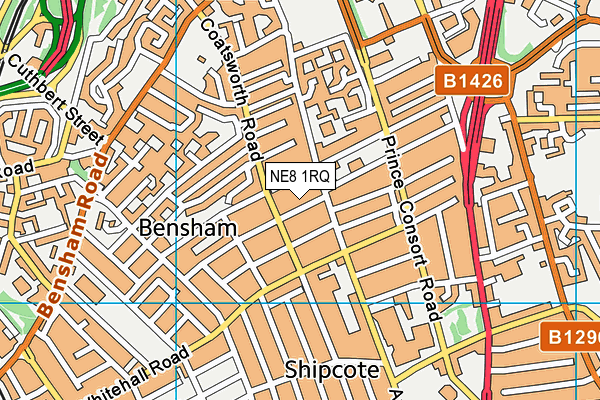 NE8 1RQ map - OS VectorMap District (Ordnance Survey)