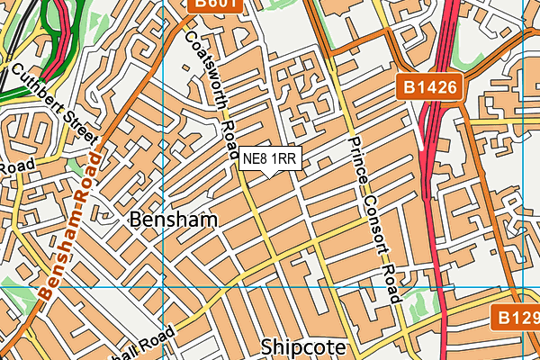 NE8 1RR map - OS VectorMap District (Ordnance Survey)