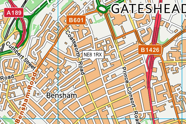 NE8 1RX map - OS VectorMap District (Ordnance Survey)