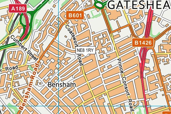 NE8 1RY map - OS VectorMap District (Ordnance Survey)