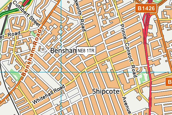 NE8 1TR map - OS VectorMap District (Ordnance Survey)