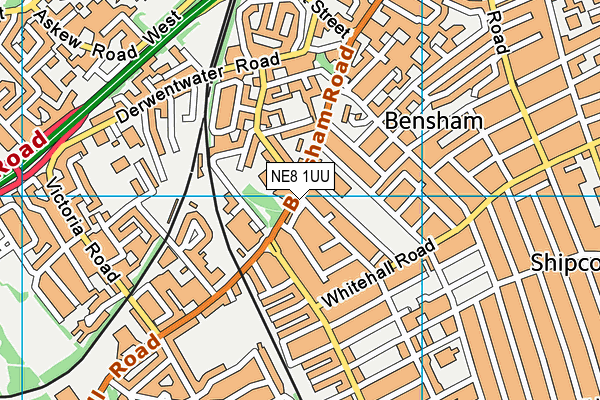 NE8 1UU map - OS VectorMap District (Ordnance Survey)