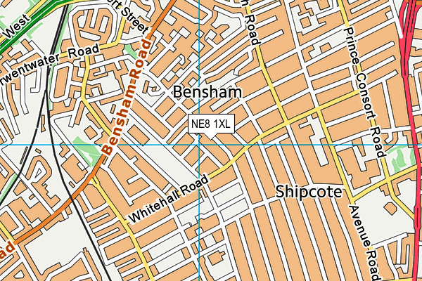 NE8 1XL map - OS VectorMap District (Ordnance Survey)