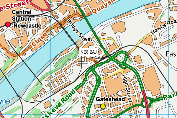Vigour Gym 2 (Closed) map (NE8 2AJ) - OS VectorMap District (Ordnance Survey)
