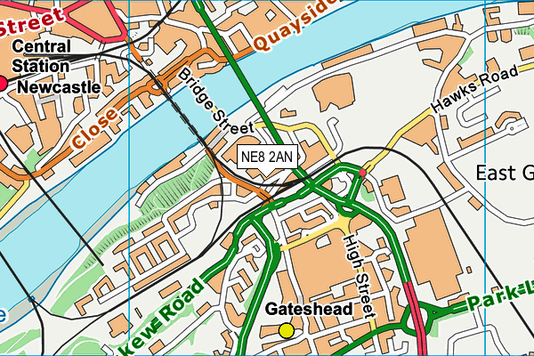 NE8 2AN map - OS VectorMap District (Ordnance Survey)