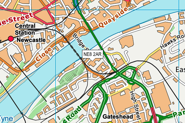 Livingwell Health Club (Newcastle Gateshead) map (NE8 2AR) - OS VectorMap District (Ordnance Survey)