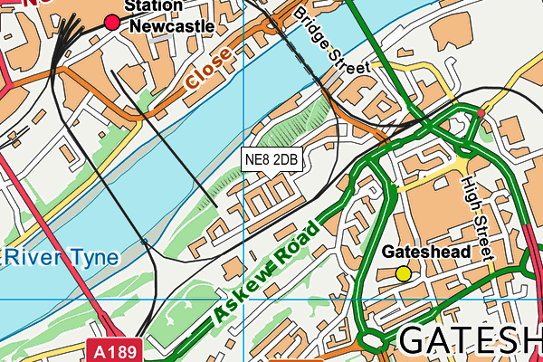 NE8 2DB map - OS VectorMap District (Ordnance Survey)