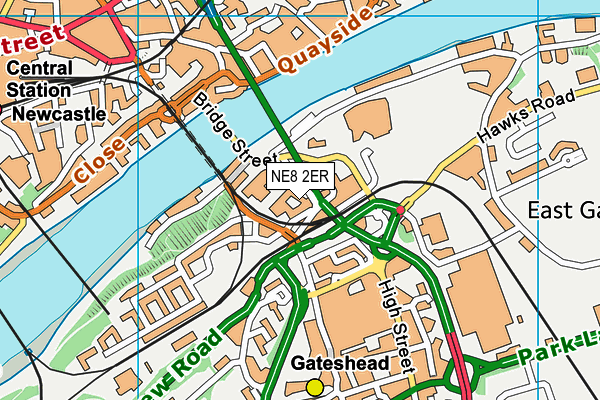 NE8 2ER map - OS VectorMap District (Ordnance Survey)