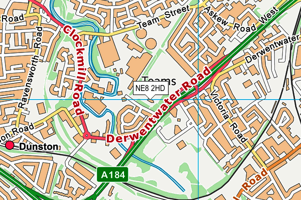 Powerleague (Gateshead) map (NE8 2HD) - OS VectorMap District (Ordnance Survey)