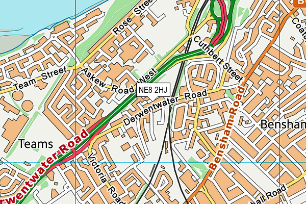 NE8 2HJ map - OS VectorMap District (Ordnance Survey)