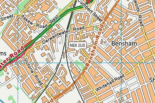 NE8 2US map - OS VectorMap District (Ordnance Survey)
