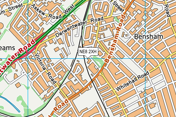NE8 2XH map - OS VectorMap District (Ordnance Survey)
