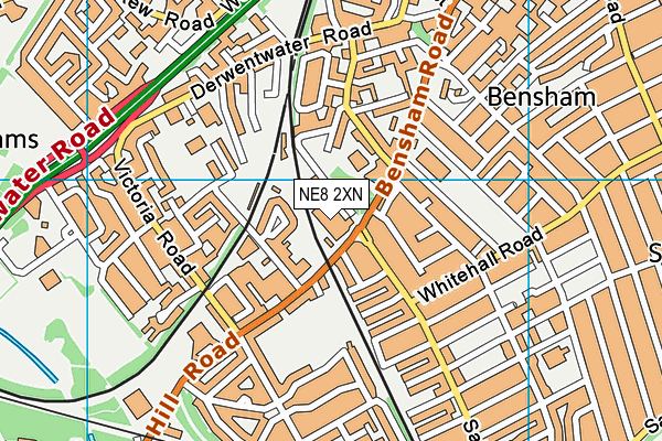 NE8 2XN map - OS VectorMap District (Ordnance Survey)