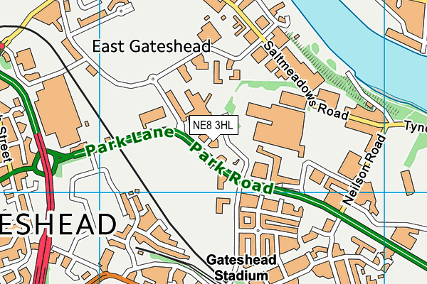 NE8 3HL map - OS VectorMap District (Ordnance Survey)